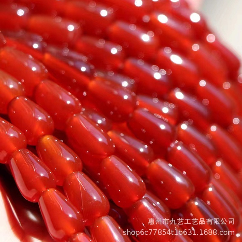 8 * 12mm紅瑪瑙水滴珠散珠耳飾りヘアピン玉かんざし花流蘇漢服部品diyアクセサリー卸売り|undefined