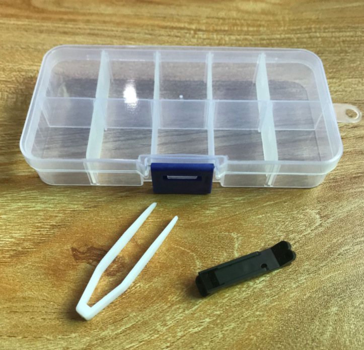 Micro-partículas bloques de construcción pinzas pequeñas de arranque pequeña caja de almacenamiento cadena de luz herramientas especiales de un solo disparo sin envío gratis