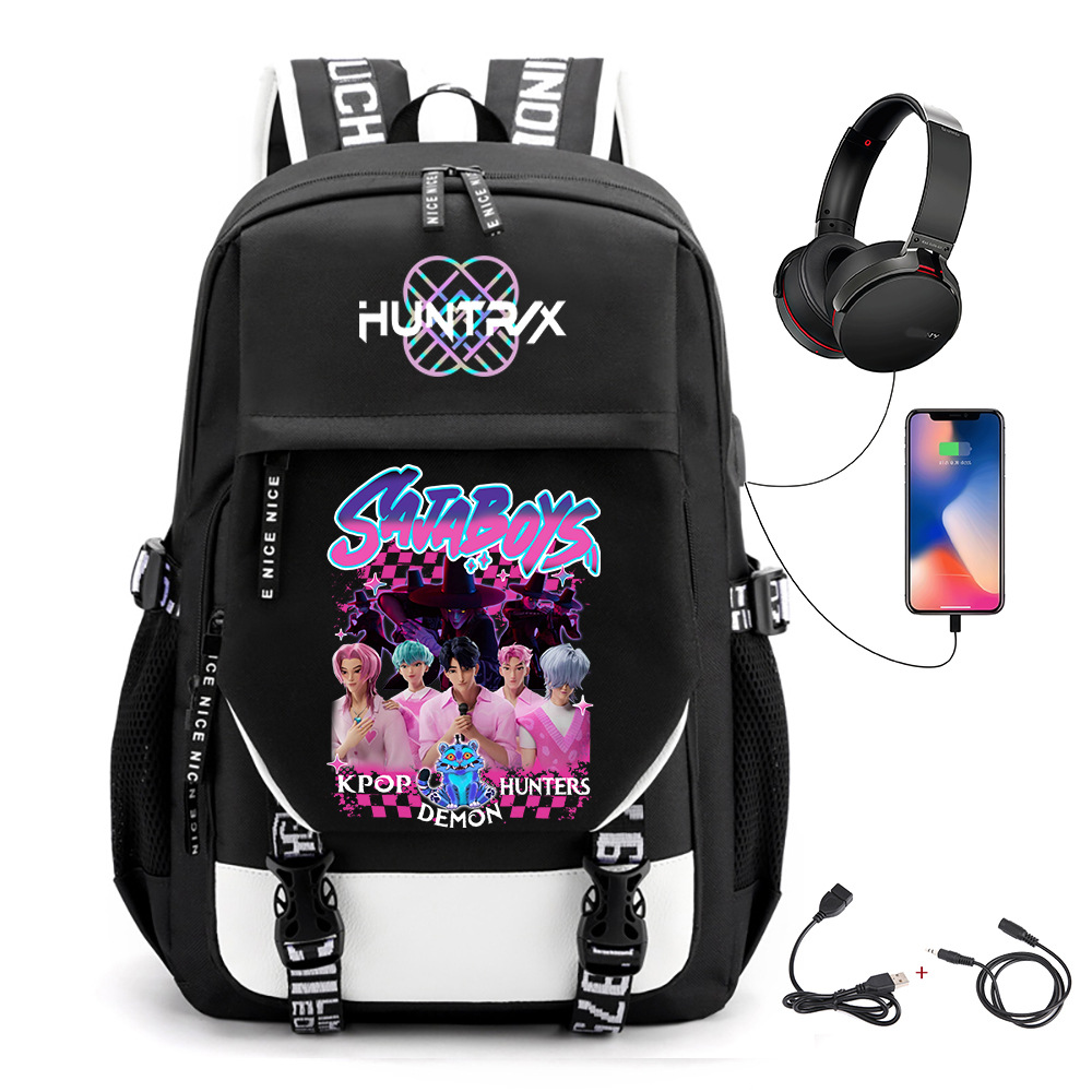 Comercio exterior transfronterizo KPOP Caza de brujas película impresión perimetral mochila mochila escolar mochila USB