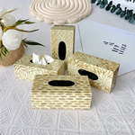 轻奢全贝纸巾盒天然贝壳简约家用桌面彩贝抽纸盒茶几酒店欧式创意