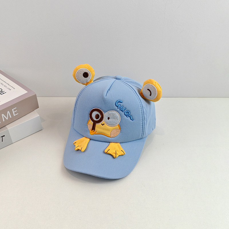 Sombreros infantiles primavera y otoño explorar rana sombrero de béisbol para niños guapo sombrero de lengua de pato para mujeres tesoro lindo sombrero sombrero de sol de dibujos animados marea