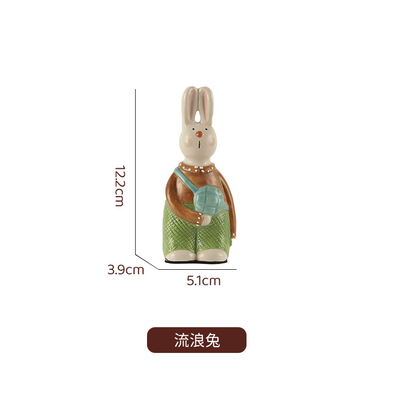景德镇创意陶瓷家居摆件桌面装饰品电视柜入户玄关摆件卡通玩偶|undefined