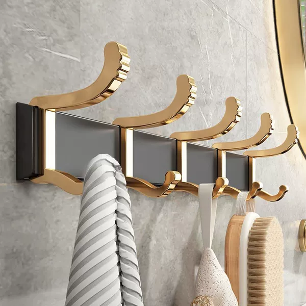 Black gold coat hook-punched/punch-free dual use (black gold series)