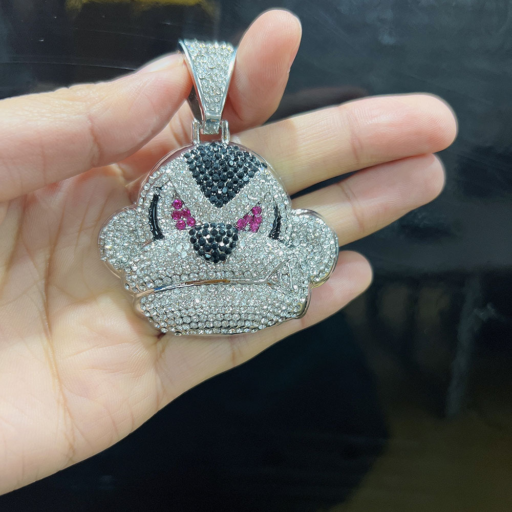 Big Mouth Monkey Pendant With Cuban Chain Necklace Fashion Style_voghion.com