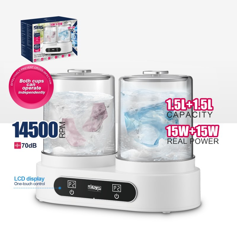 Dsp/Dansong Washing Machine Portable Small Washing Socks Intimates Mini Visual Fully Automatic Double Barrel Laundry