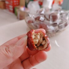 代发灰枣夹核桃独立包装 200克零食袋装红枣夹核桃仁抱抱果批发