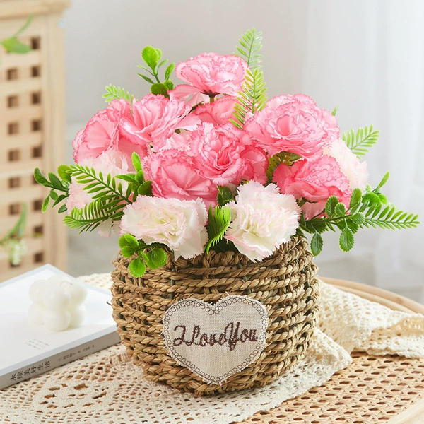 Color Carnation Pink + Straw Basket