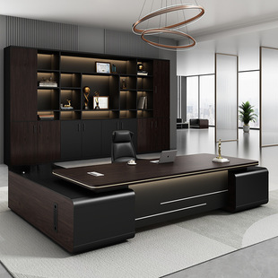 Luxury Boss Table Business Chief Executive Table Manager Table President Table Minimal Nordic Style Office Table and Chair Combination