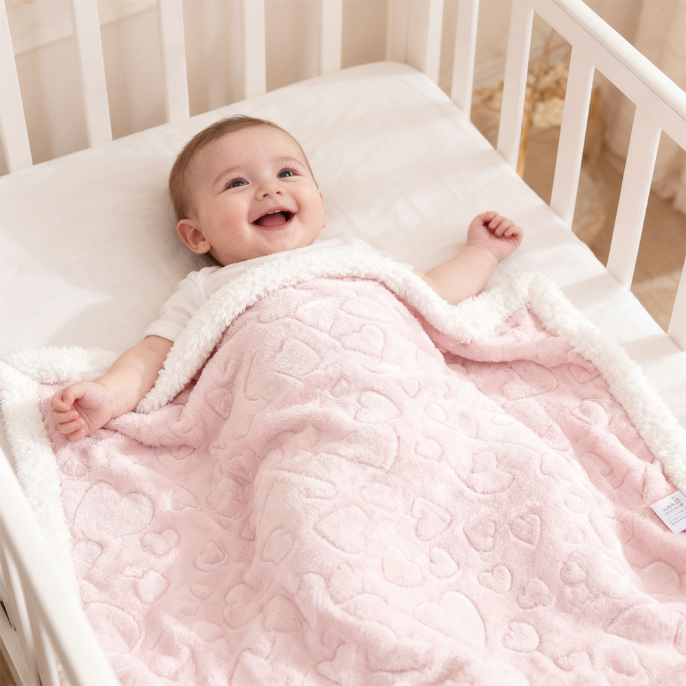 Transfronterizo otoño y invierno engrosado bebés algodón acogedor mantas de doble capa Sunny doble cara mantas de siesta para bebés