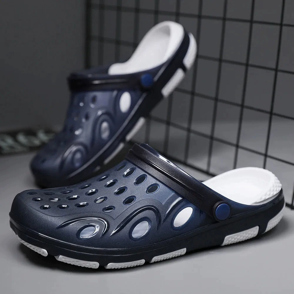 Сандалии летние туфли с прорезями, мужские Нескользящие туфли с мягким низом и закрытым носком, пляжная обувь, модные сандалии, тапочки, верхняя одежда, болотная платформа