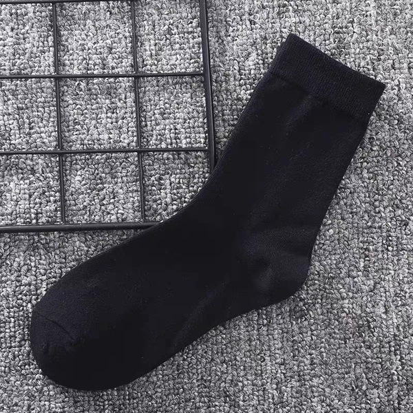 Zhuji Socks Men's Mid-Calf Spring & Fall Breathable, Deodorant and Sweat-Absorbent All-Season Sports Pure Color Business Socks