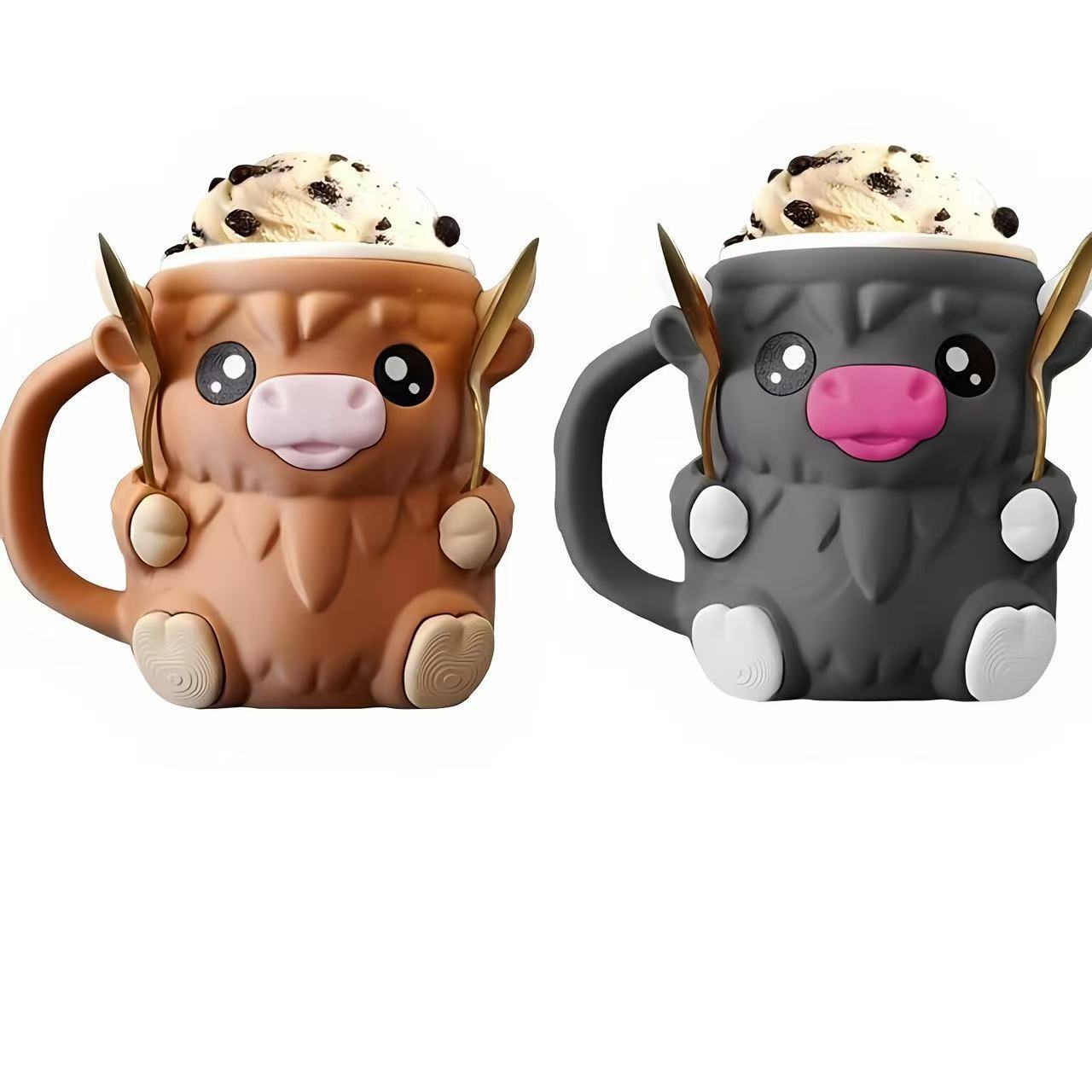新品Highland Cow Ice Pint Holder 企鹅 高地牛冰品脱架