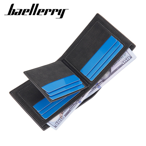 Baellerry new men's short wallet cross-border business multi-card slot open wallet ticket clip wallet men