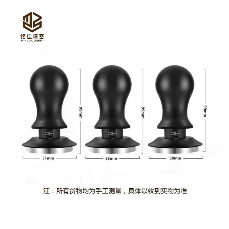 Acero inoxidable con escala café 58mm hilo inferior polvo prensa ajustable elástico relleno café en polvo prensa martillo