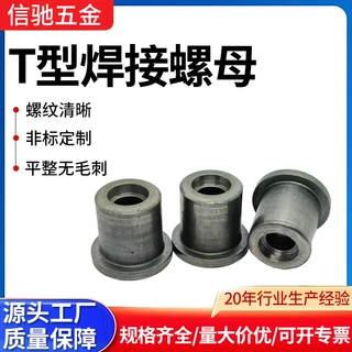 定制T型焊接螺母 碳钢本色冷镦T帽异形螺母 家具铁板套管台阶螺母