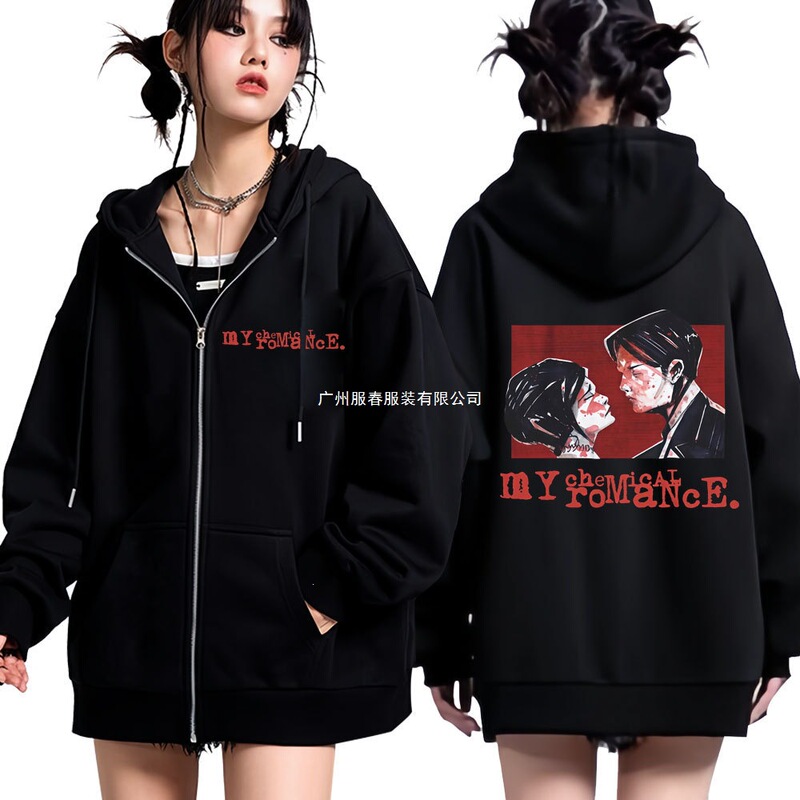 【Cross-Border European Size】My Chemical Romance Retro Fashion Style Sweatshirt Zipper Sweatshirt Unisex Streetwear Clothing