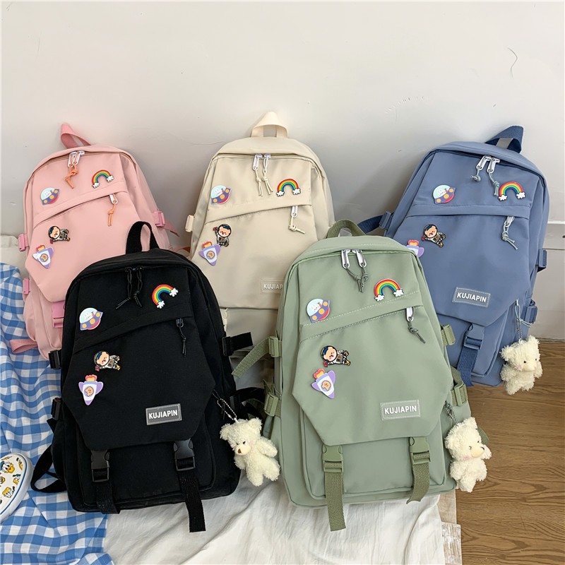 Cross-border Backpack 2021 New Student Backpack Korean Version Simple Large-capacity College Style Schoolbag On Behalf Of