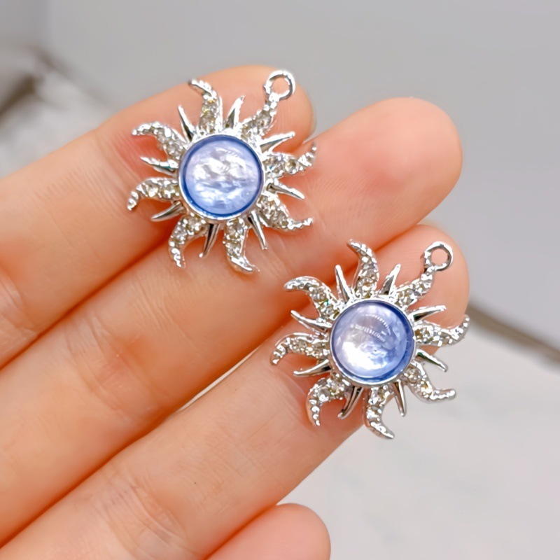 バロック水透明カラーシリーズ宝石ひまわり合金アクセサリー diy ジュエリーイヤリングブレスレット扇子アクセサリー|undefined