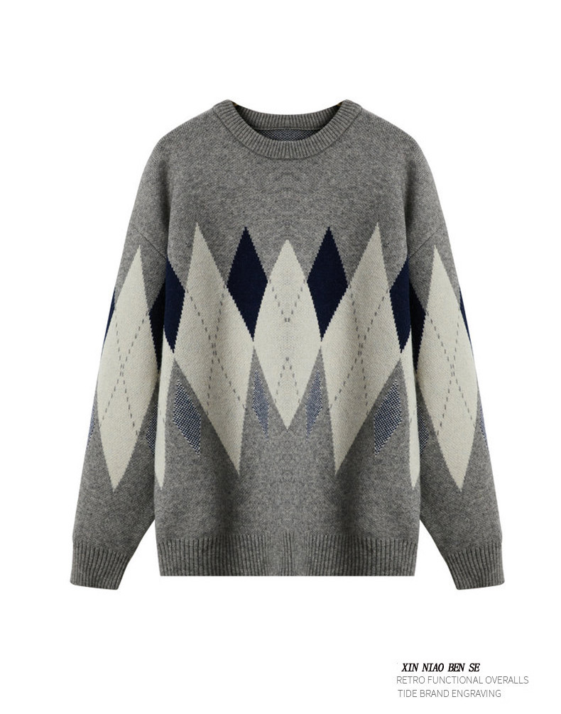 Herren Pullover Rundhals Strickpullover Casual Herbst Winter_voghion.com