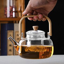高硼硅玻璃简约家用提梁壶 茶水分离可过滤茶壶 电陶炉加热泡茶壶