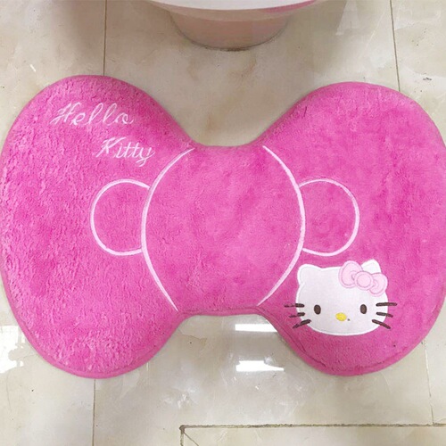 Cute toilet cover seat cushion home paste toilet seat thickened velvet toilet seat universal three-piece set toilet cushion winter