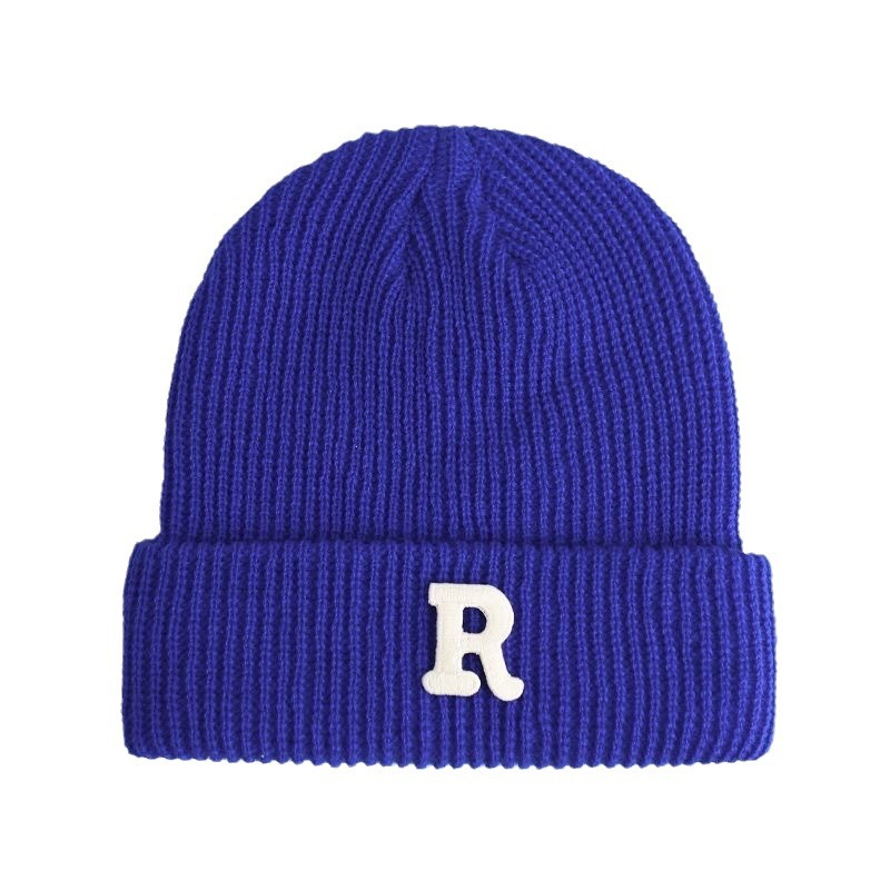 New Autumn And Winter Korean R-label Hat, Knitted Hat, Unisex, Simple And Versatile, Knitted Hat, Anti Cold And Warm Sleeve, Cold Hat_voghion.com