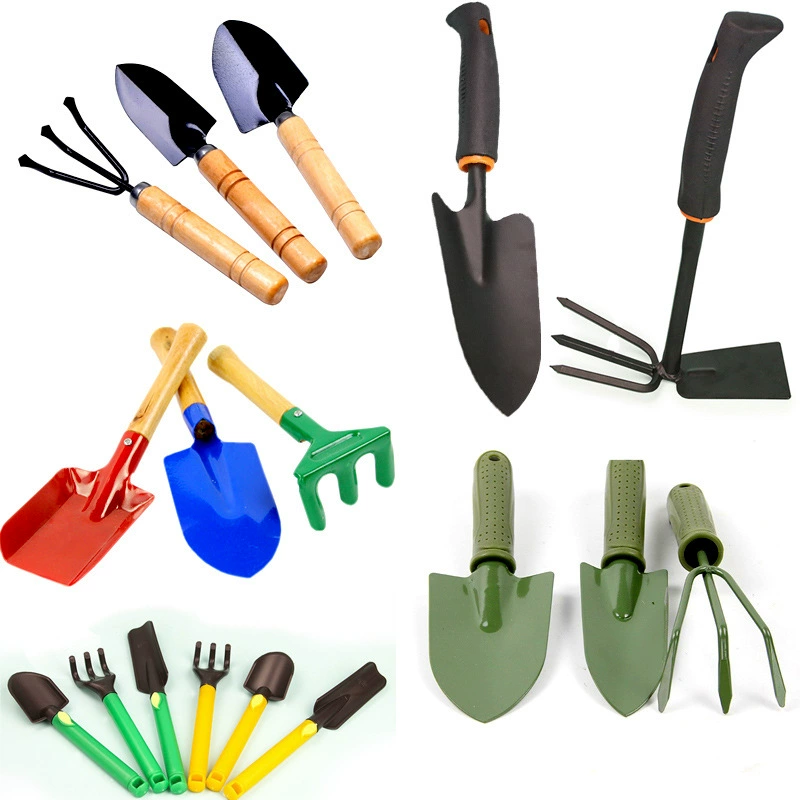 Садовые инструменты костюм маленькая Лопата набор из трех частей лопаты посадка овощей выращивание сосны Лопата пластиковая ручка аэрозольная краска три когтя грабли