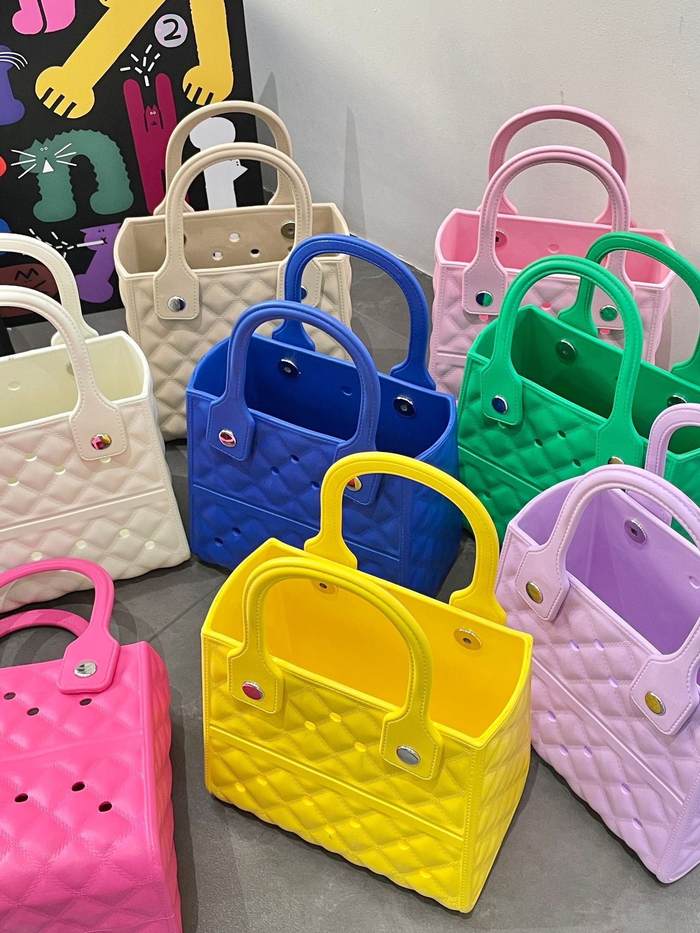 684g Weight Open Closure Type Top Handle Strap Type Square Bag Bags Type Street Occasion EVA Material Solid Color Pattern All Seasons Season Women's Gender Streetwear Style Square Shape Women's EVA Solid Color Streetwear Square Open Square Bag 1