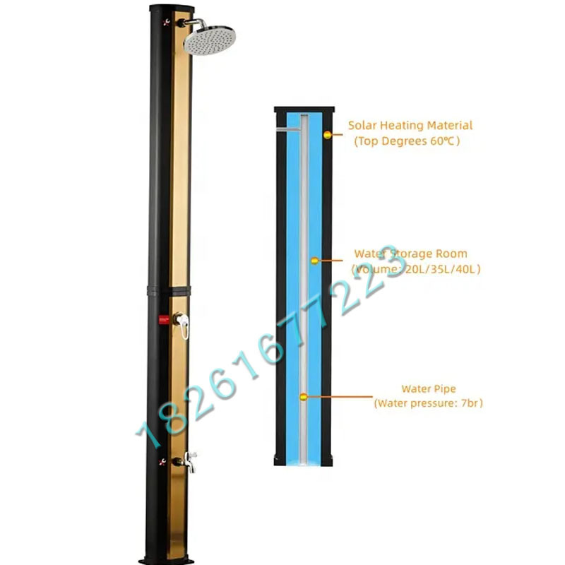 35L columna de ducha solar al aire libre precio de fábrica sin panel solar verde productos de protección ambiental