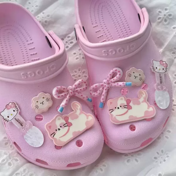 Pink little cat shoe buckle [8 pills]