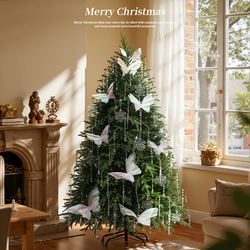 Transfronterizo nuevo PE cristal mariposa árbol de Navidad paquete luminoso hogar sala de estar DIY decoraciones de Navidad