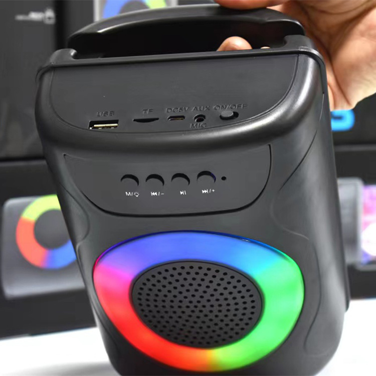 LM-S398 altavoz Bluetooth portátil retráctil de 3 pulgadas, alta potencia con luces LED rítmicas