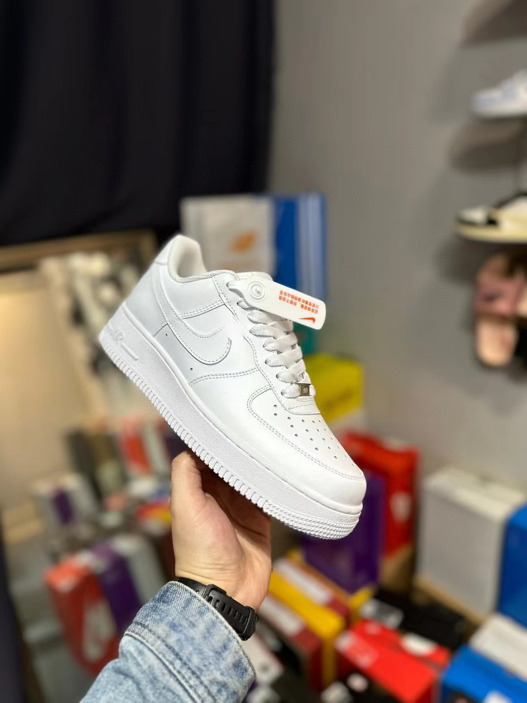 Zapatillas deportivas Air Force One blancas, piel de vaca de primera capa, zapatos de pareja clásicos bajos, AF1 Black Warrior