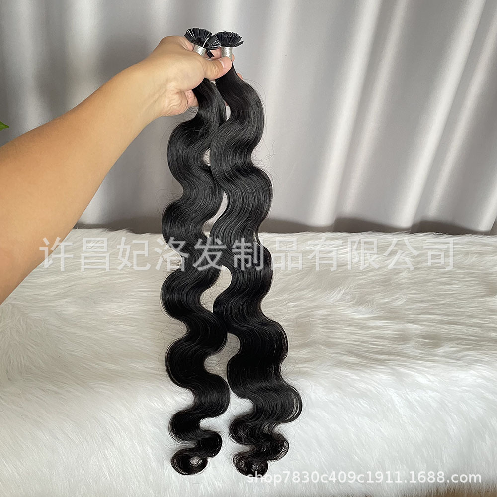 Feiluo K Tip Hair Extensions Body Wave Straight Human Hair
