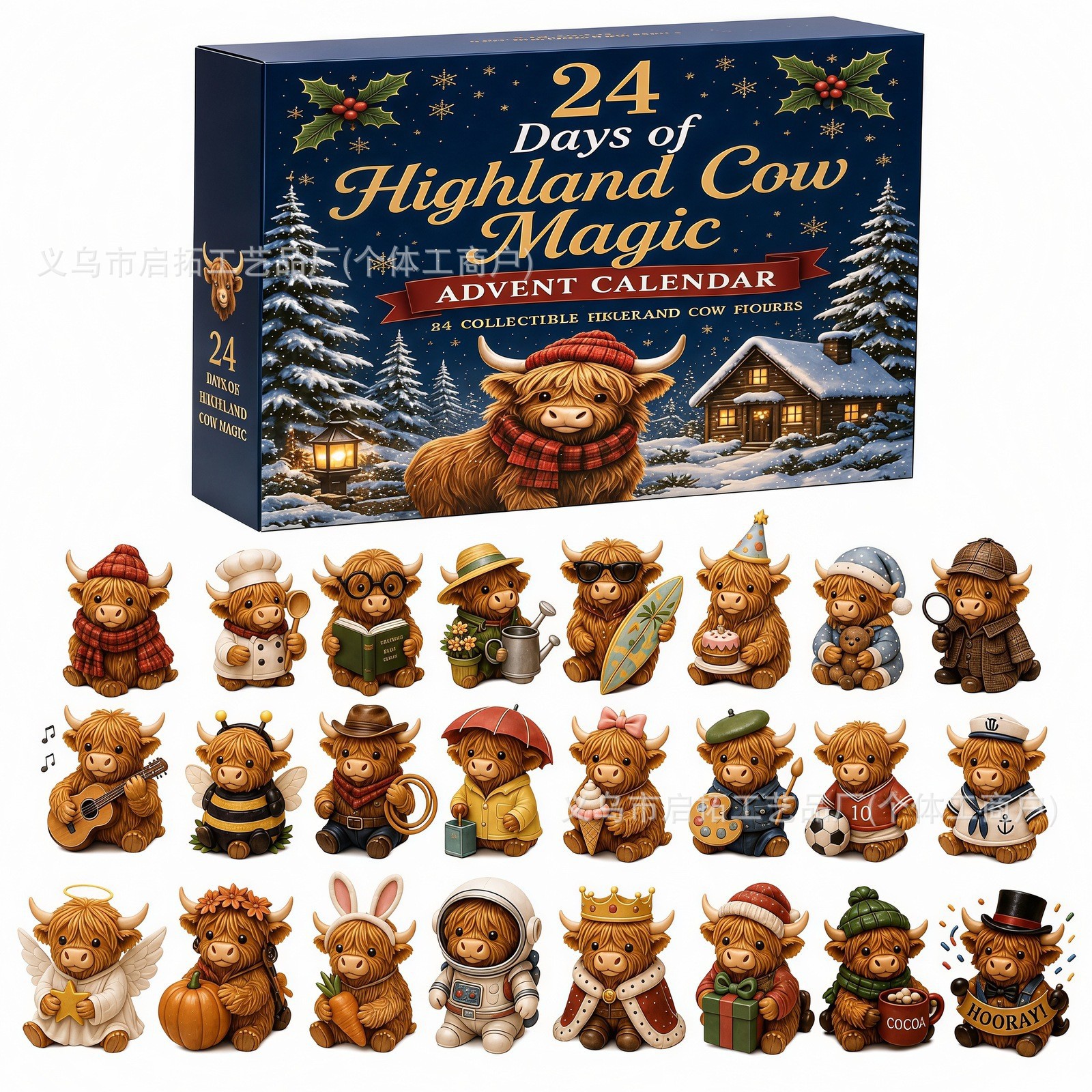 Calendario de Adviento Navideño de Cajas Sorpresa de Acrílico, Interactivo, para Navidad y Fiestas