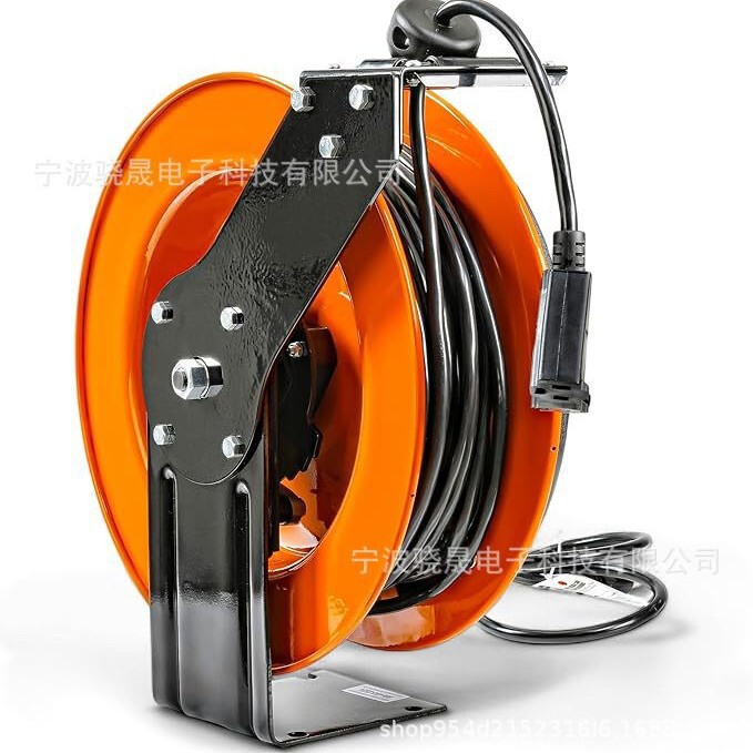 Cable Reel Extension Cord Reel Retractable 12Awg Cable Triple Connector