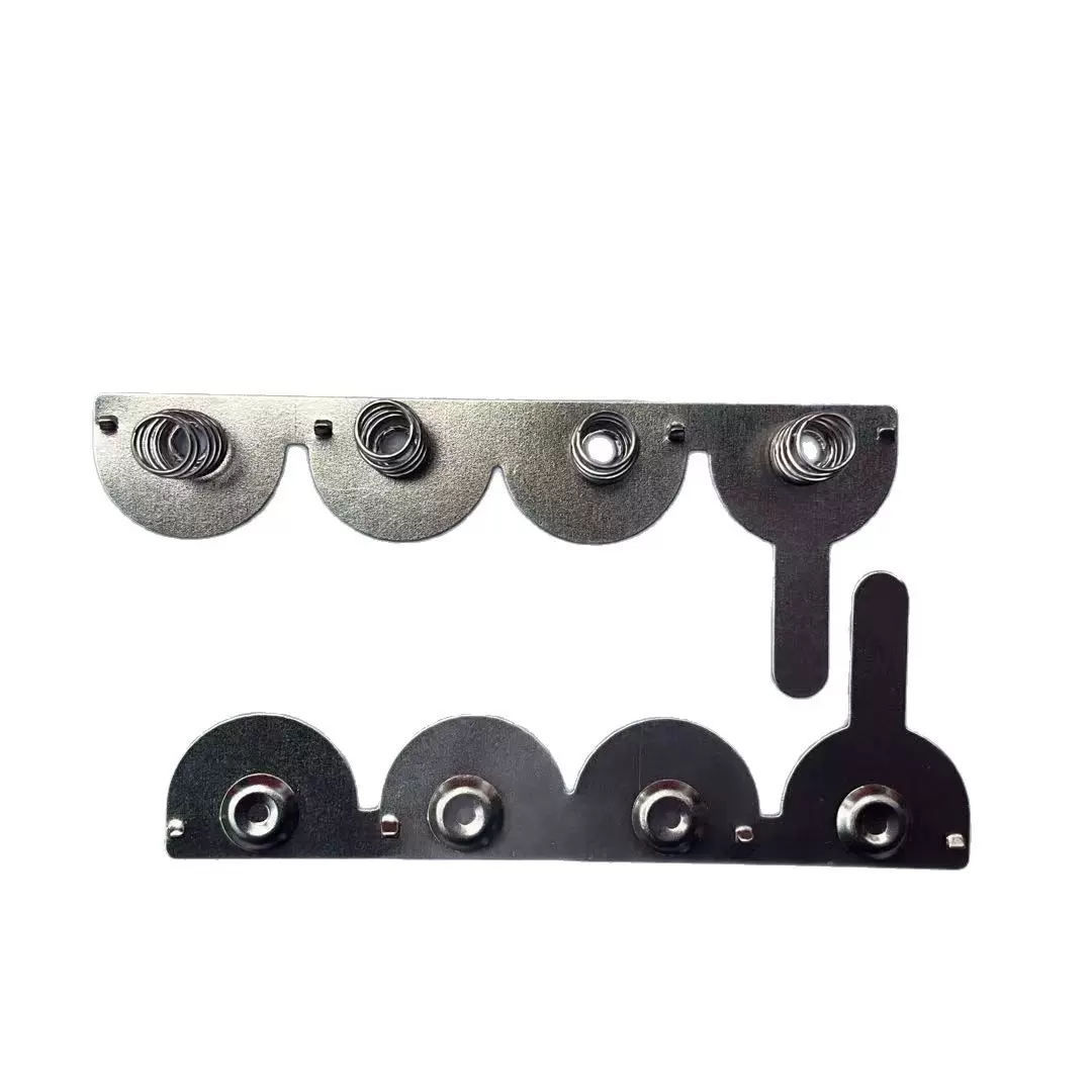 18650电池片4连弹片 厂家直销 3联弹簧接触片 镀不锈钢冲压件加工