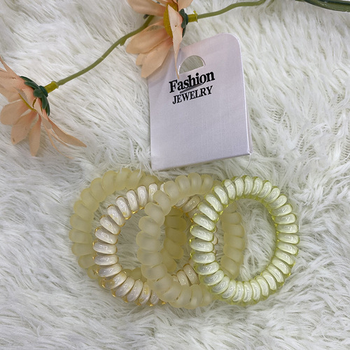 Phone charm, circle charm, sandalwood mermaid pearl jelly combination hair tie, thick wire bracelet, dual-use hair tie, invisible hair accessory