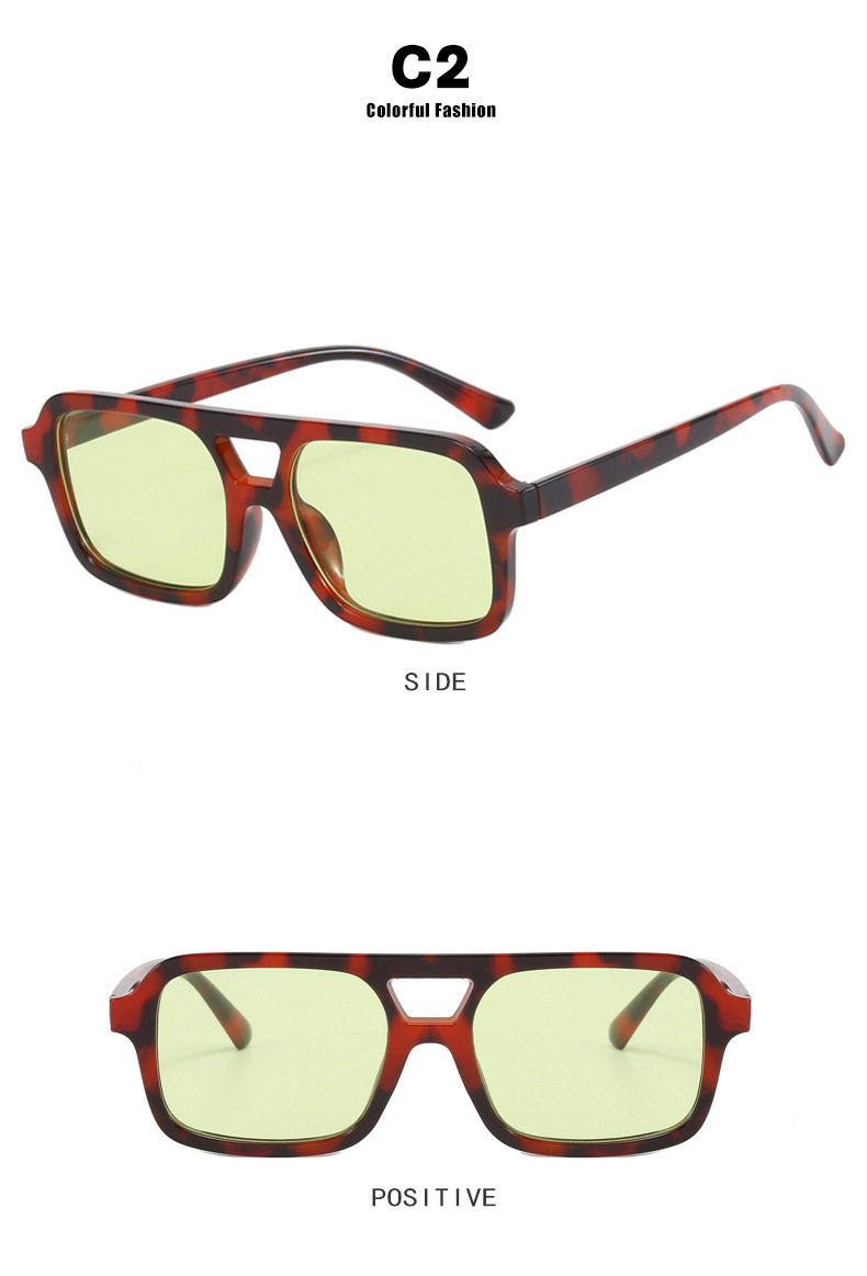 Women's Retro Sunglasses Double Beam Small Frame Fashion Glasses_voghion.com