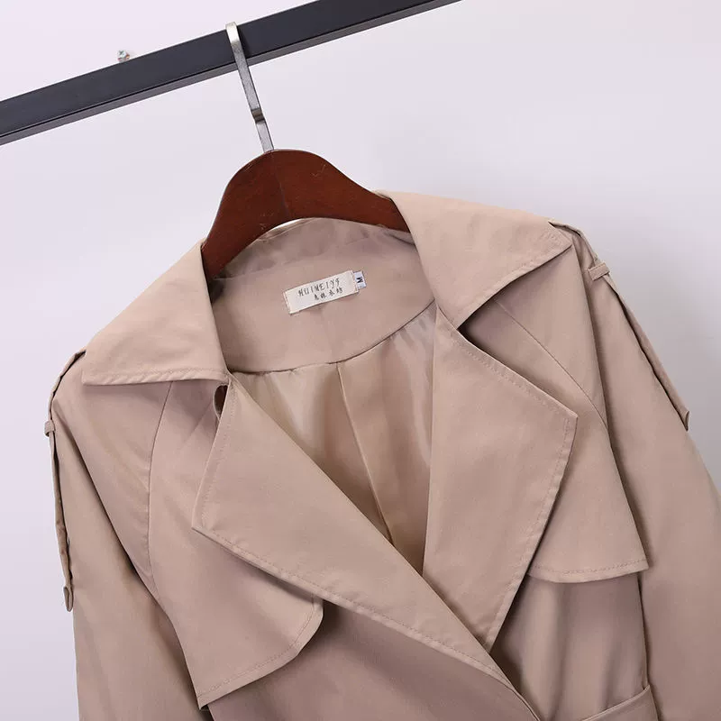 Solid autumn jacket for leisure, trench coat, plus size, Korean style