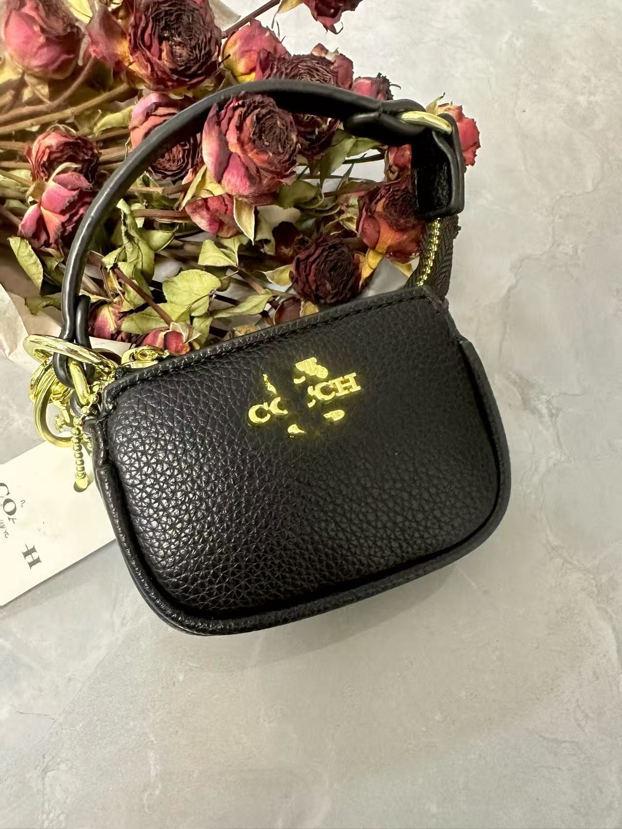 C Home Card Bag Ladies Llavero Monedero 2025 Nuevo estilo Kou Home Foreign Trade Retro Impreso Bolsa de identificación Colgante