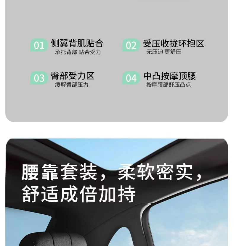 New memory foam car headrest can be customized LOGO headrest lumbar support waist pillow chair lumbar support
