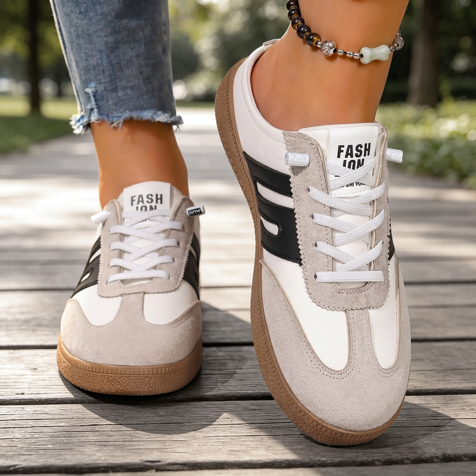 Zapatos de mujer de verano transfronterizos retrógrados de entrenamiento alemán medio arrastrar un pedazo de suela suave transpirable zapatos casuales muller estilo universal