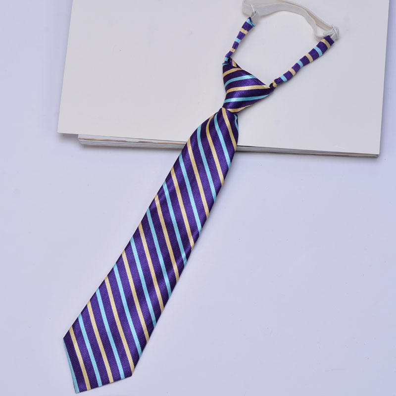 Children's school professional blue red tie with zipper, Korean style 5