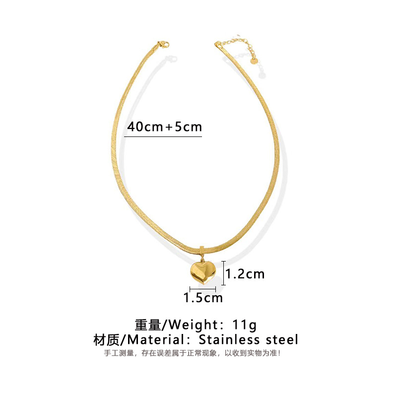 16K Gold Plated, White Gold Plated, Gold Plated Plating Material Wholesale Jewelry Fashion Heart Shape 304 Stainless Steel 16K Gold Plated White Gold Plated Gold Plated PVD Coated Bracelets Necklace
