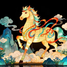 2026马年春节节庆灯会自贡新年户外亮化灯光秀游园会灯组