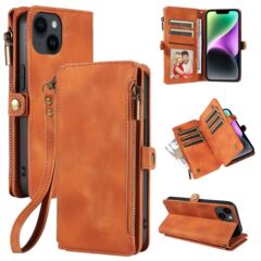 For iPhone 15, Apple 14 Pro Zipper Wallet Samsung S23 Phone Case A24 Protective Cover