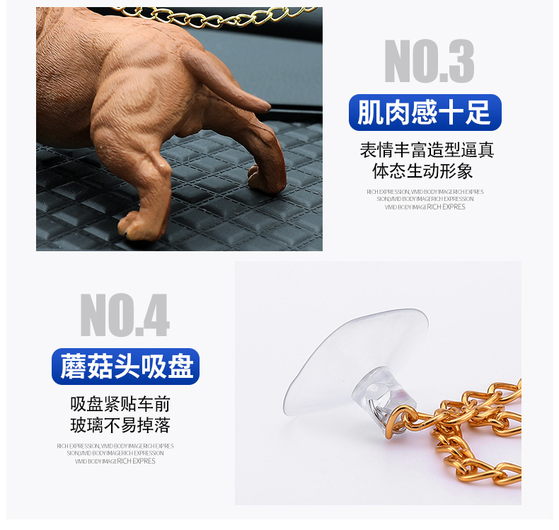 Tiktok Internet Celebrity Car Accessory Oversized Bully Dog Dashboard Decoration Car Interior Ornament