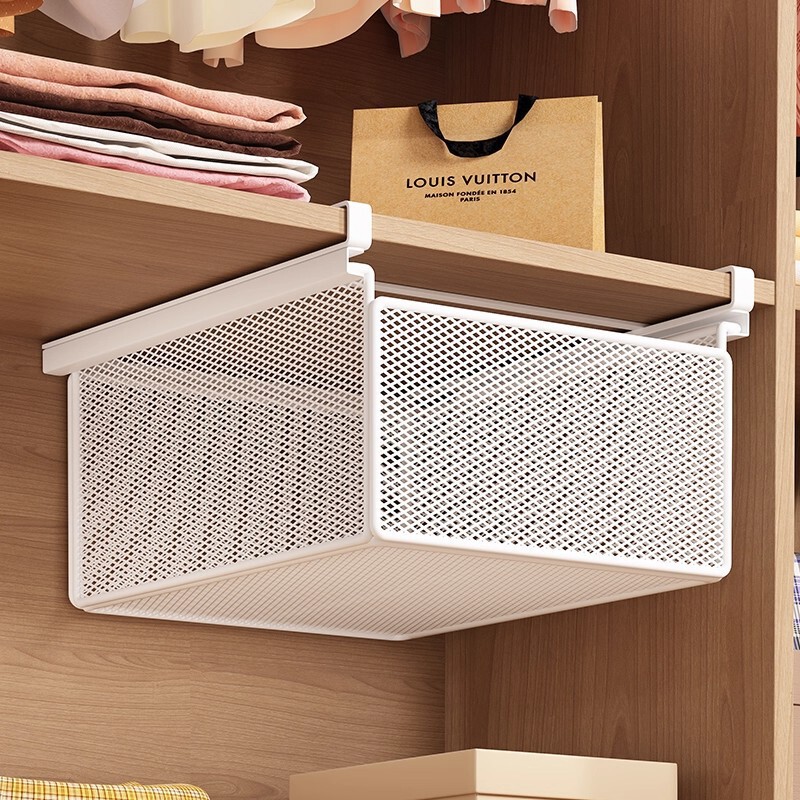 Wardrobe Pull-Out Partition Cabinet Hanging Underwear and Socks Storage Box Hanging Basket Drawer-Style Wardrobe Pull-Out Basket Layering Organizer