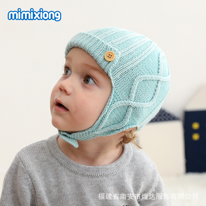 ins热卖秋冬婴儿可爱护耳保暖防风帽子